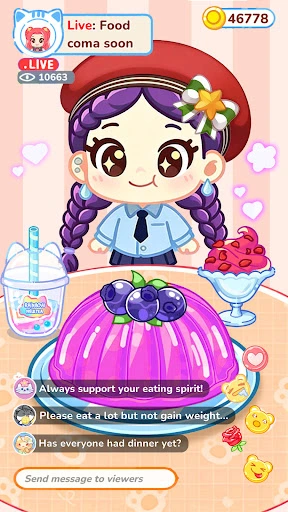 Gameplay screenshot 1 from Mukbang ASMR: Idol Livestream - Simulation game